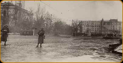 Military checkpoints on the streets of Bucharest, January 23, 1941