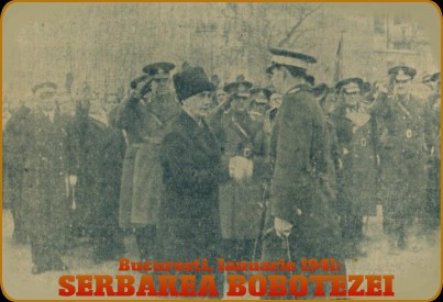 Horia Sima, Comandantul Miscarii Legionare (stanga) si tanarul Suveran, Mihai...