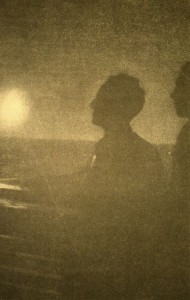 Ion Mota si Vasile Marin pe vaporul "Monte Olivia" în drum spre Spania, 1 Decembrie 1936